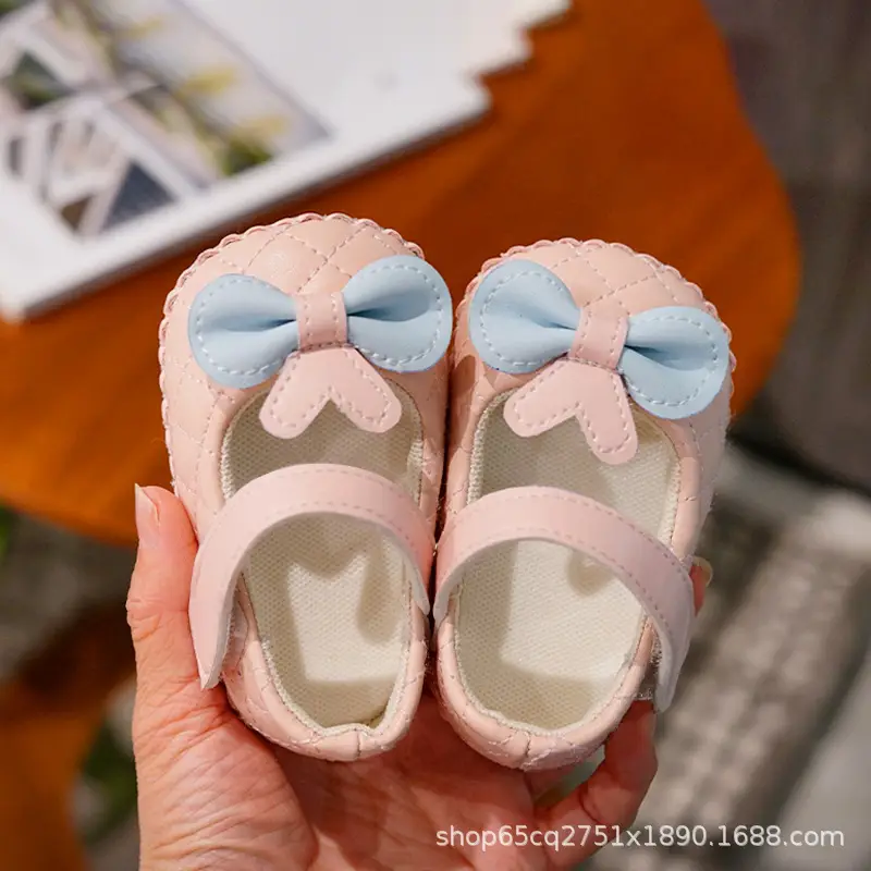 Baby Shoes Pink Bow Toddler Anti-Fall Sandals 0-1Y