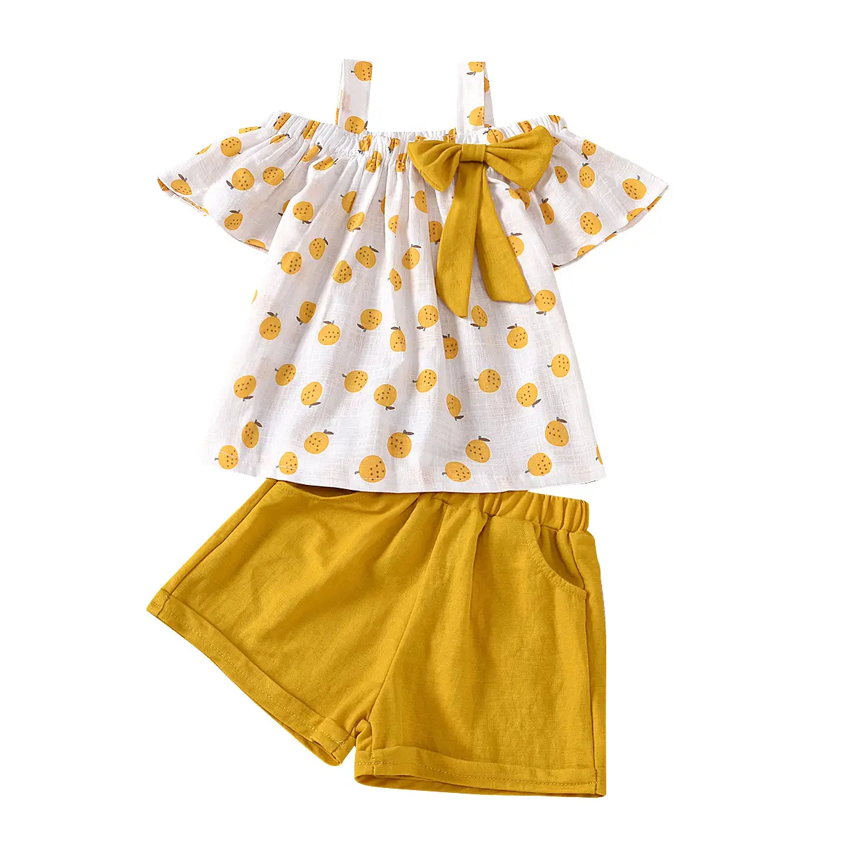 Girls Polka Dot Bow Top Shorts Set Red White - Image 8
