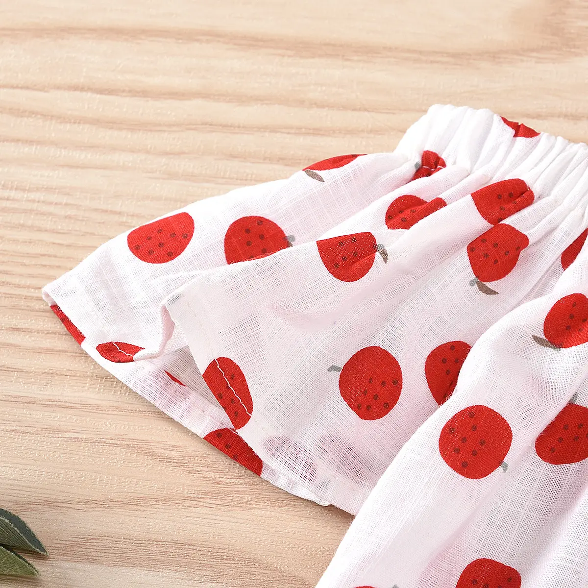 Girls Polka Dot Bow Top Shorts Set Red White — feature 12