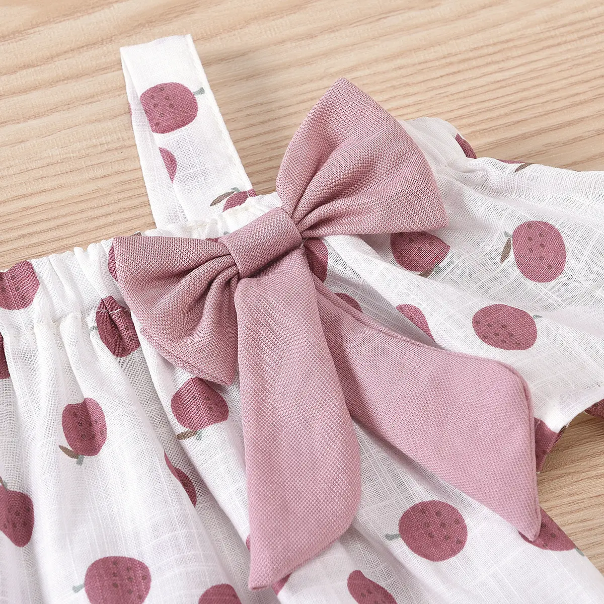 Girls Polka Dot Bow Top Shorts Set Red White — feature 20
