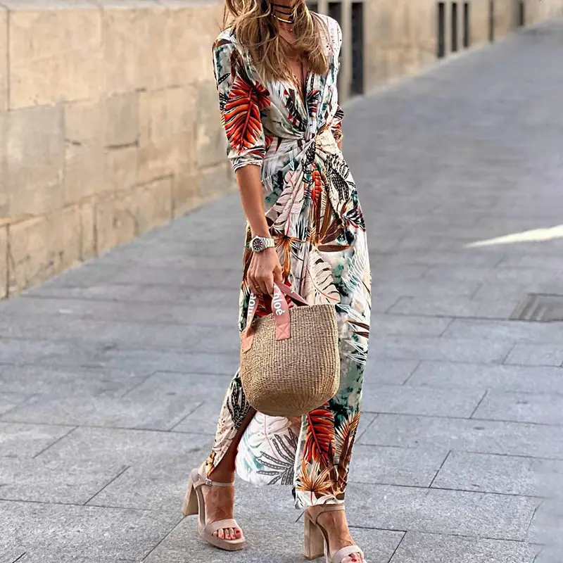 Women's Printed Midi Dress Spring New Cross-Border 2025 - Image 3