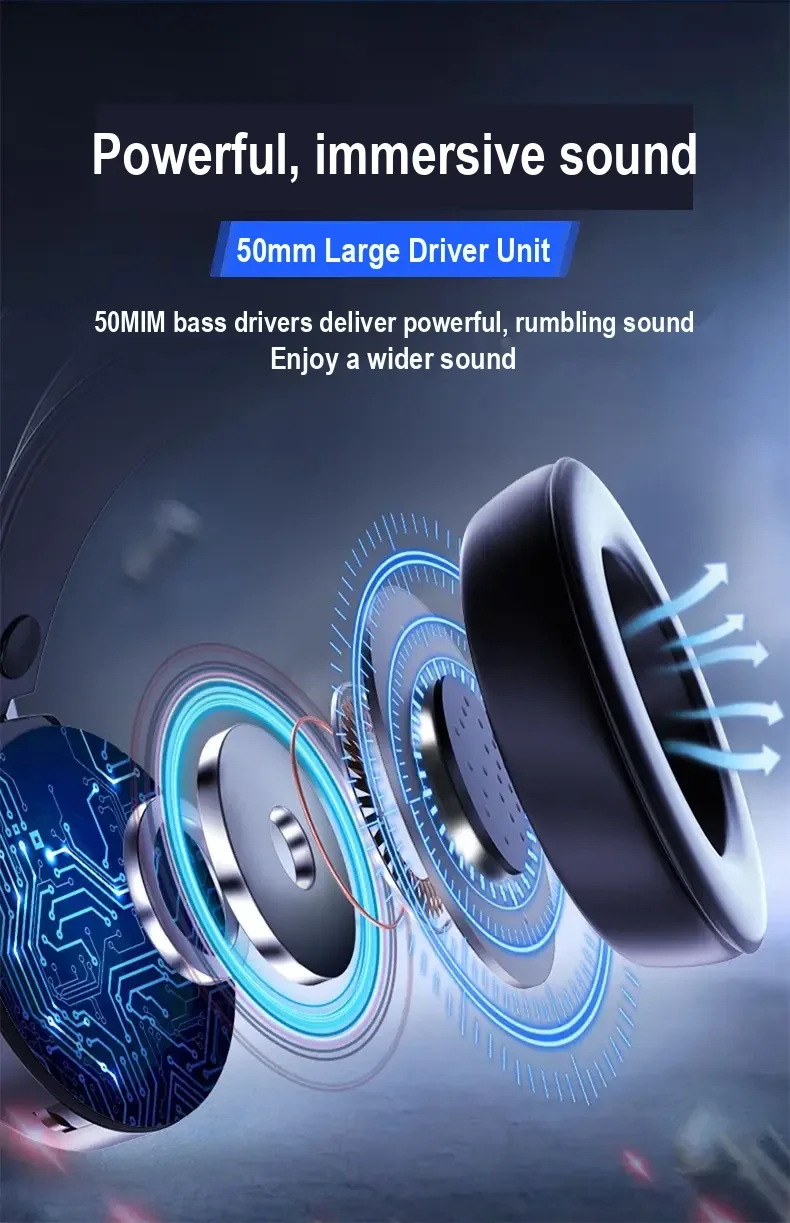 Exploded-style speaker illustration with Chinese text specifying a 50 mm driver.