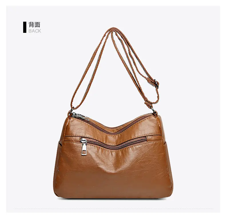 Red Leather Crossbody Bag with Multiple Pockets — feature 16