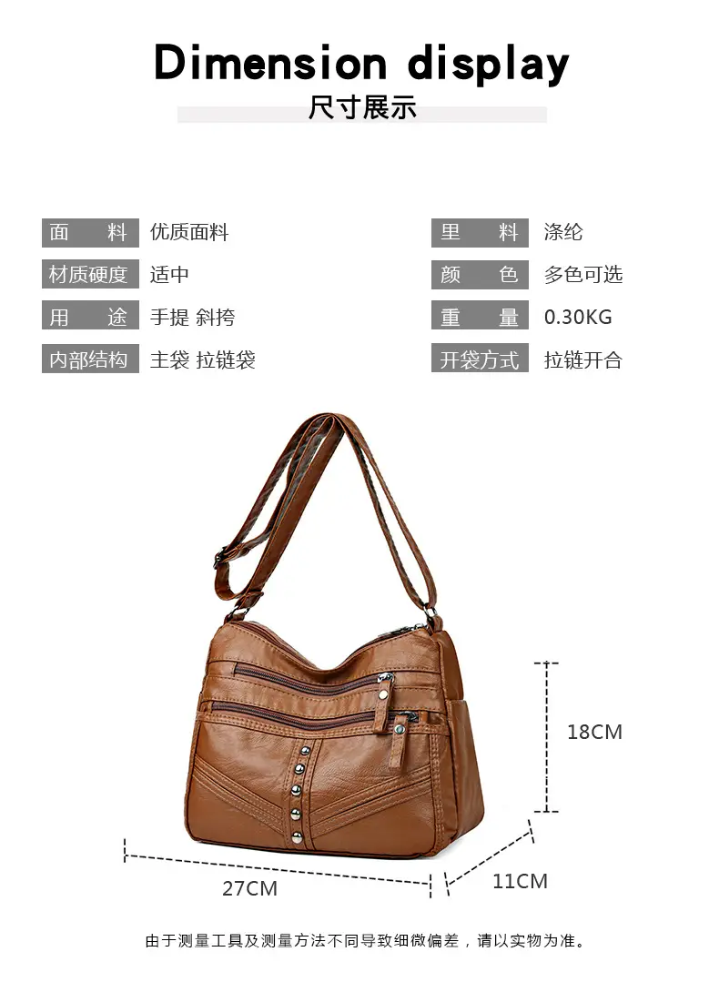 Red Leather Crossbody Bag with Multiple Pockets — feature 3