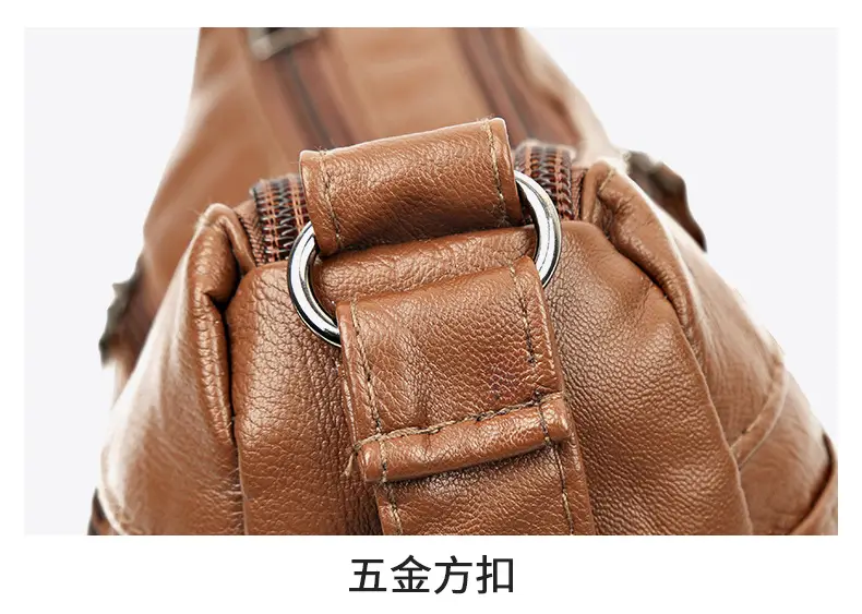 Red Leather Crossbody Bag with Multiple Pockets — feature 7