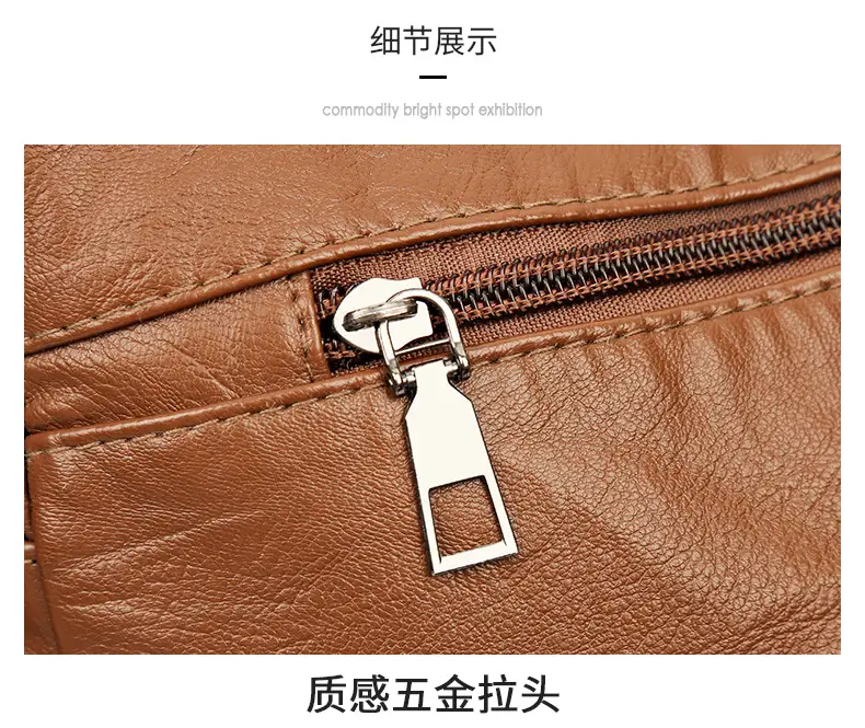 Red Leather Crossbody Bag with Multiple Pockets — feature 9