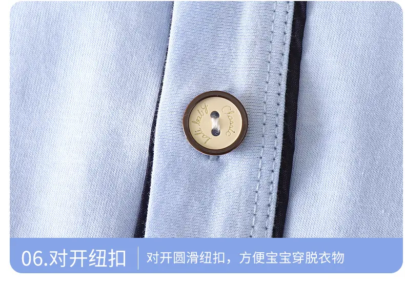 Children's spring and summer cotton home clothing suit big children's V-neck cardigan pajamas men's and women's treasure air conditioning clothing a generation of hair — feature 18