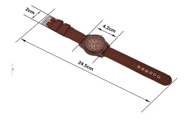 Men's Black Nylon Strap Sports Watch with 12-Hour Display — feature 2