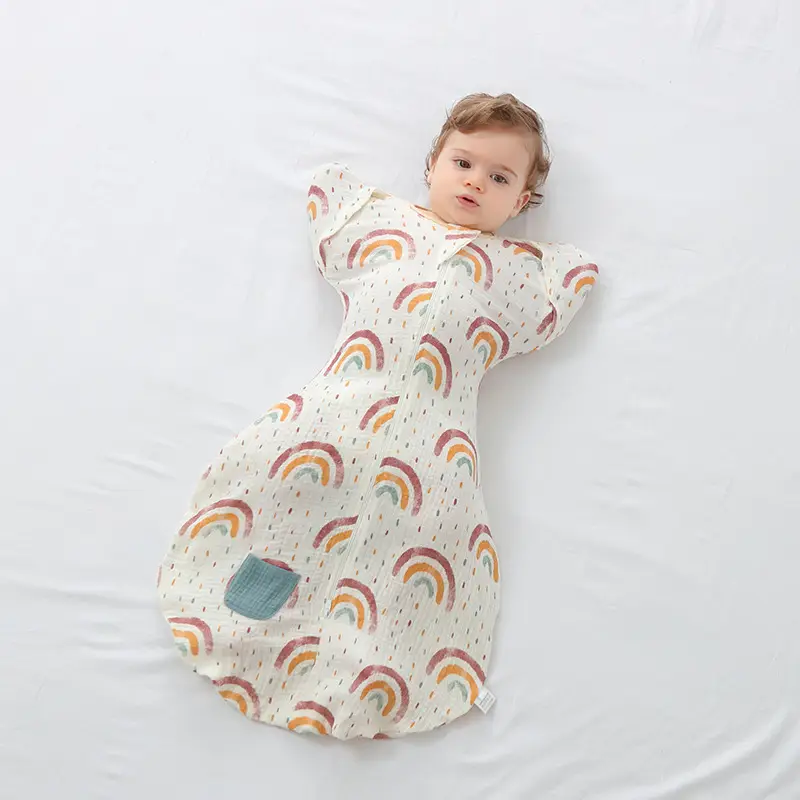 Newborn Baby Swaddling Bag Cotton Gauze Anti-Scare Spring Summer - Image 13
