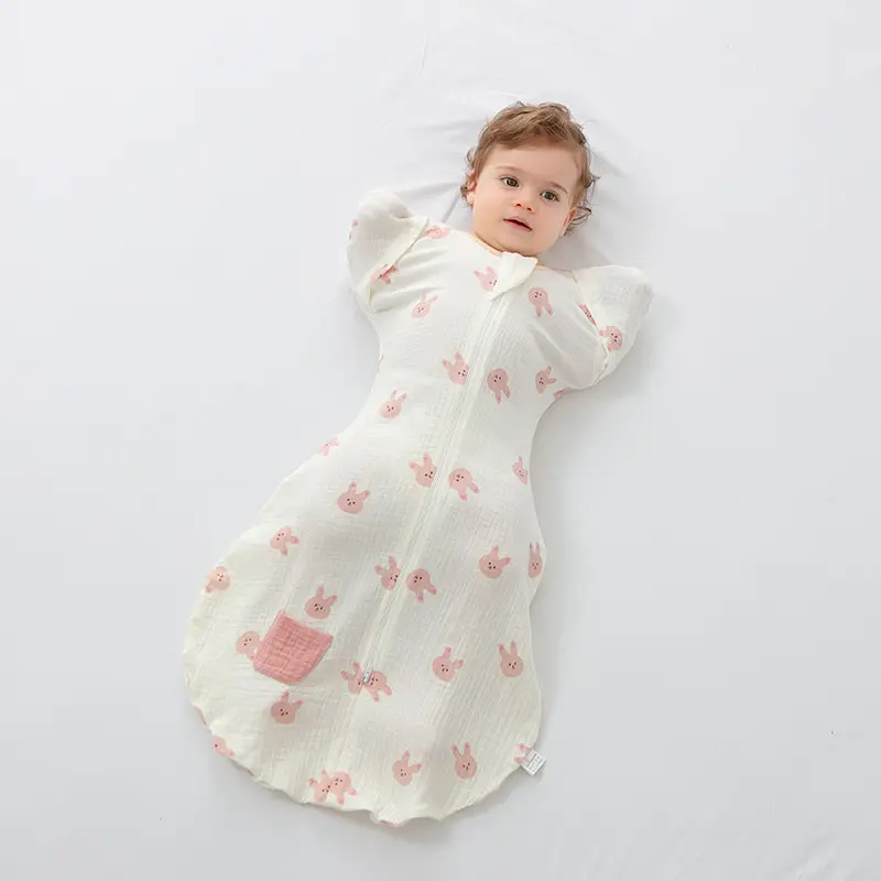 Newborn Baby Swaddling Bag Cotton Gauze Anti-Scare Spring Summer - Image 14