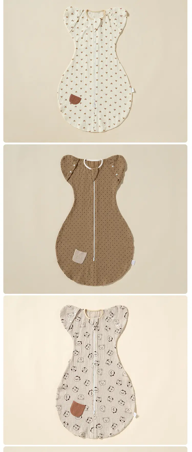 Newborn Baby Swaddling Bag Cotton Gauze Anti-Scare Spring Summer — feature 8
