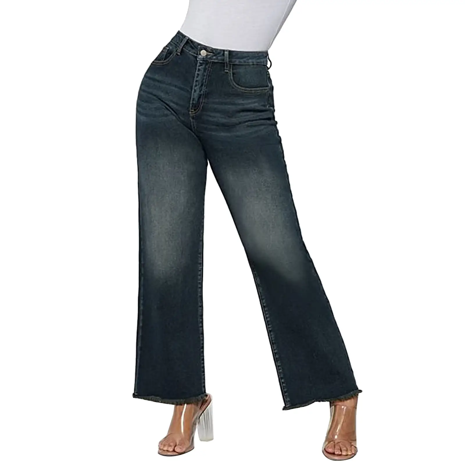 Retro Denim Pants 9 Point Cat Maliu Heavy Industry