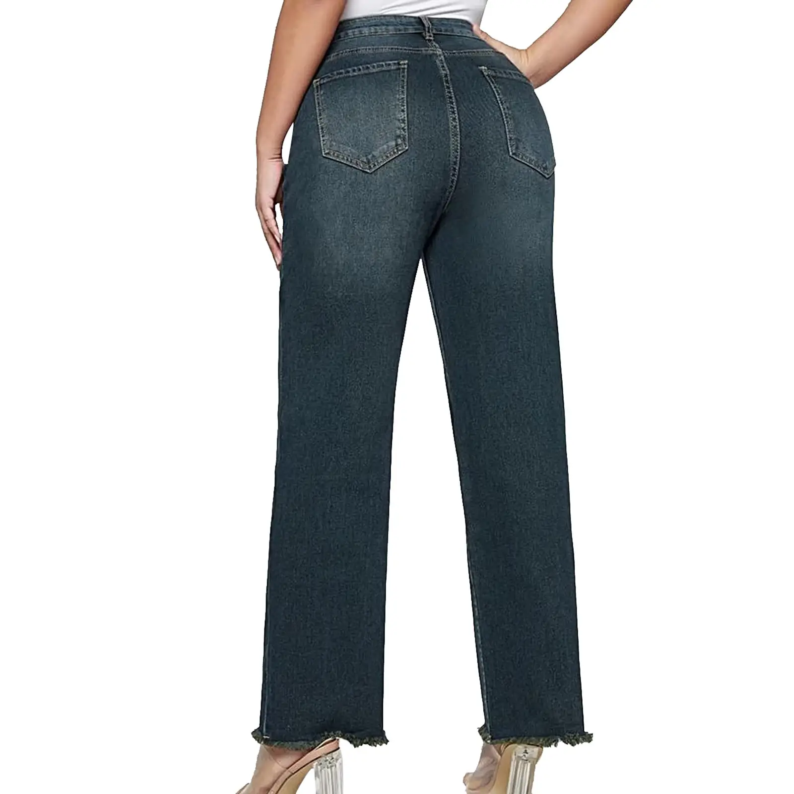 Retro Denim Pants 9 Point Cat Maliu Heavy Industry