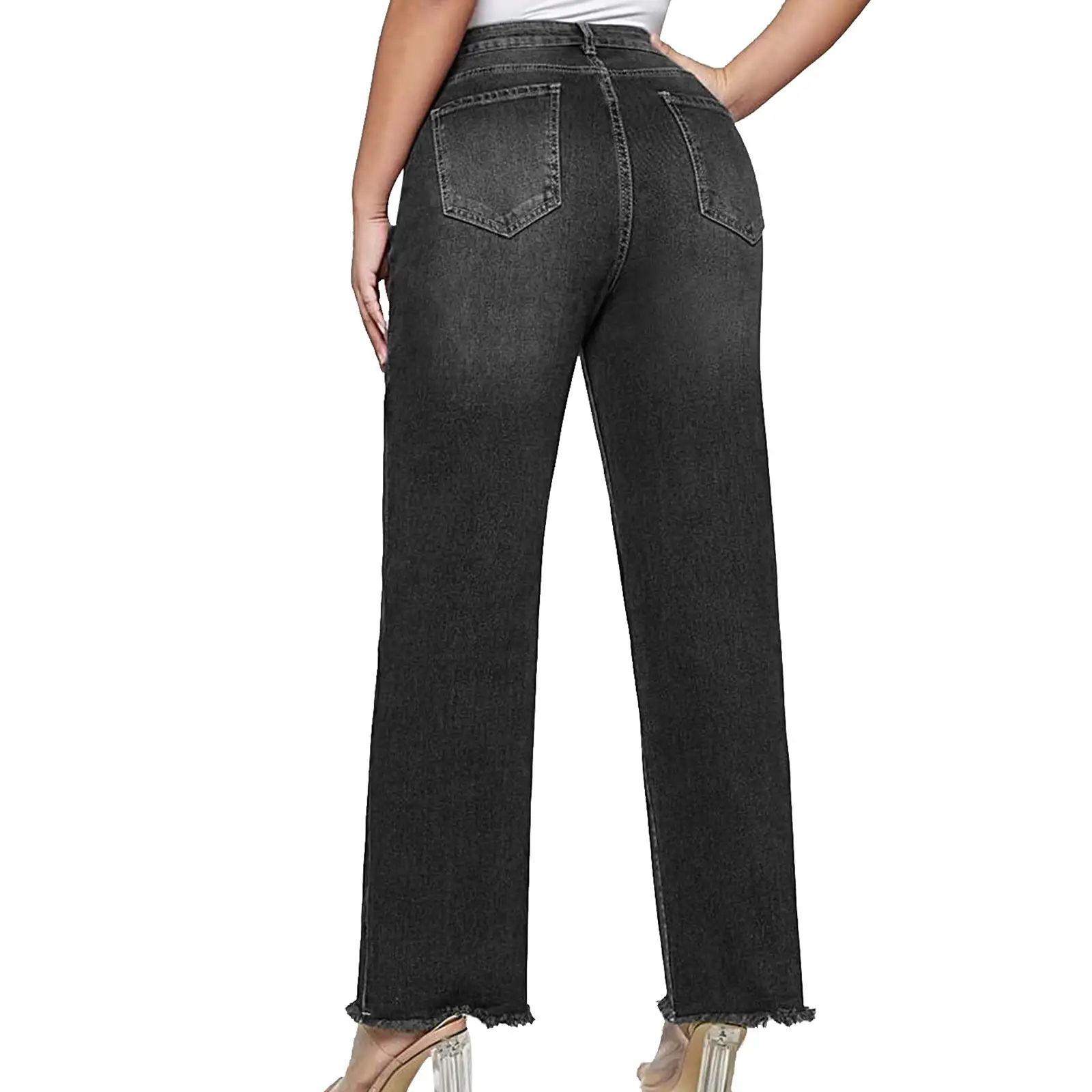 Retro Denim Pants 9 Point Cat Maliu Heavy Industry