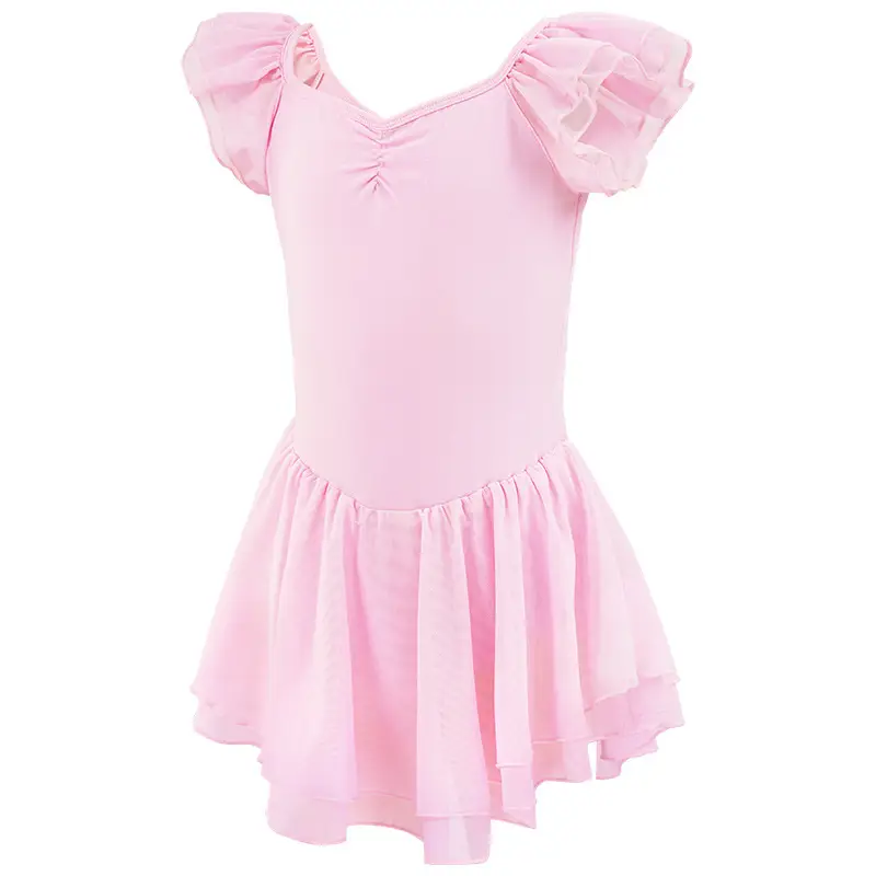Light Violet Girls Ballet Dress Double Layer Flying Sleeve - Image 18
