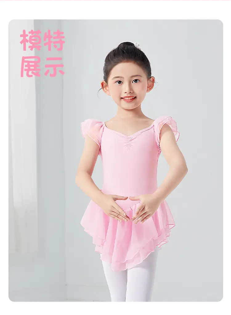 Light Violet Girls Ballet Dress Double Layer Flying Sleeve — feature 51