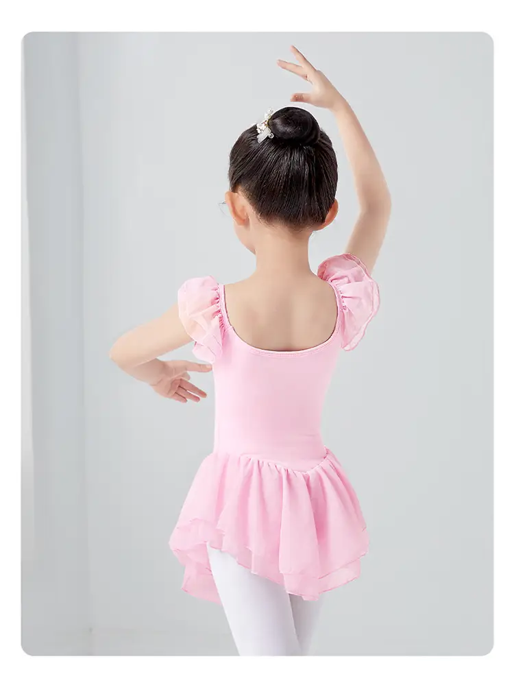 Light Violet Girls Ballet Dress Double Layer Flying Sleeve — feature 52