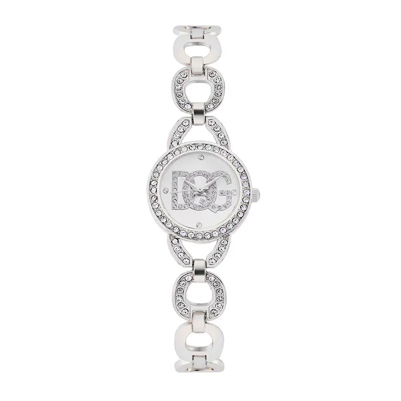 Gold Crossbody Watch with Diamond Decor for Women
