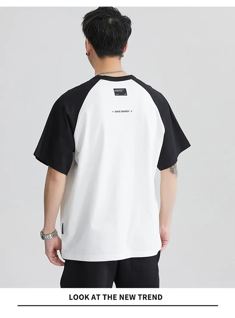 Men's Black White T-Shirt Large Summer Wear — feature 16
