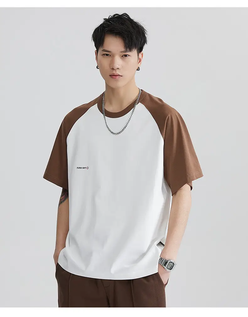 Men's Black White T-Shirt Large Summer Wear — feature 21