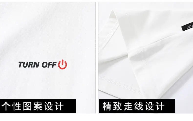 Men's Black White T-Shirt Large Summer Wear — feature 6