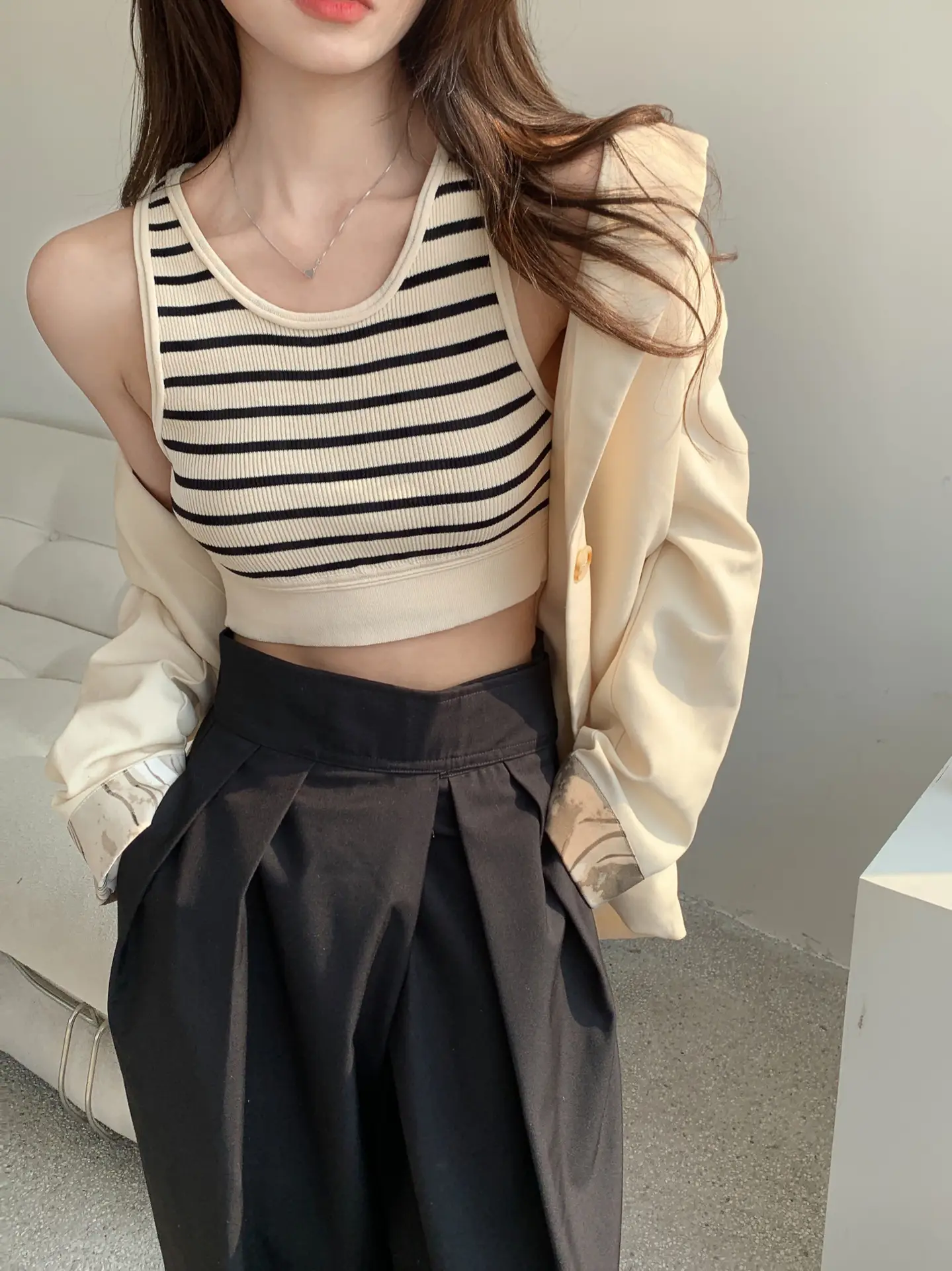 Women Striped Knitted Camisole 2025 Summer Hot — feature 1
