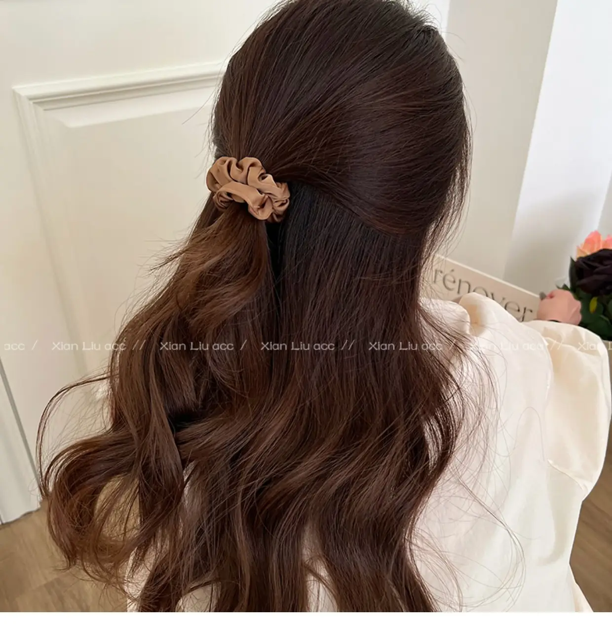 Autumn New Curry Hair Rope French High-end Headwear Satin Large Bowel Ring — feature 6