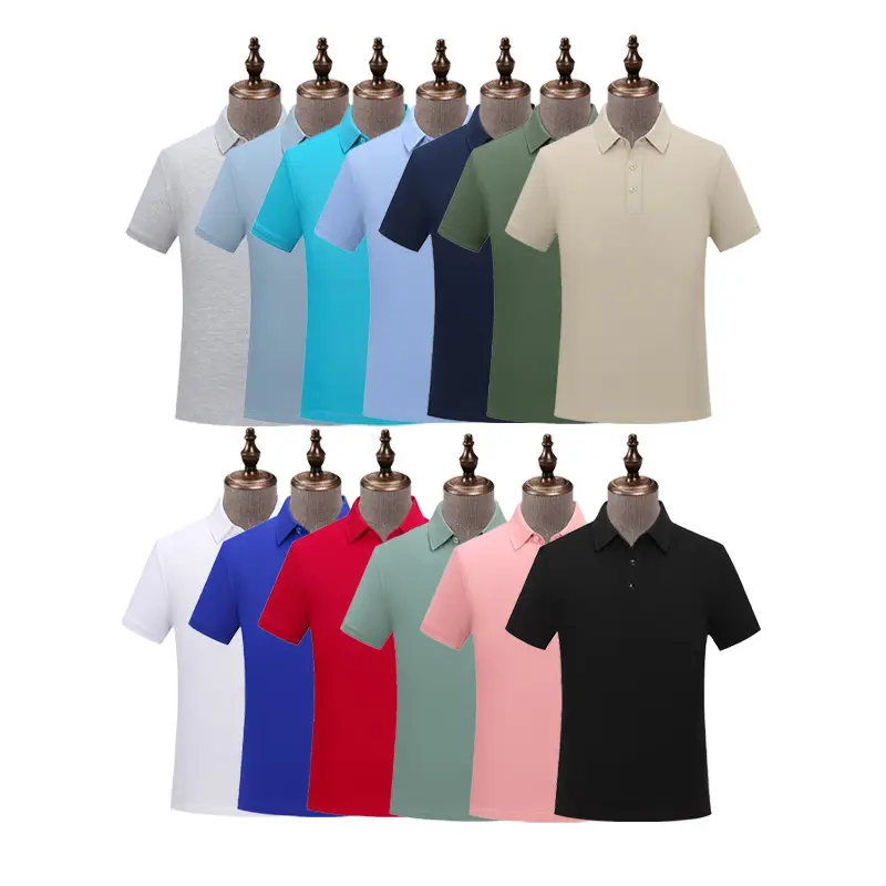 Red Cotton Polo Shirt for Men Summer Short Sleeve - Image 18