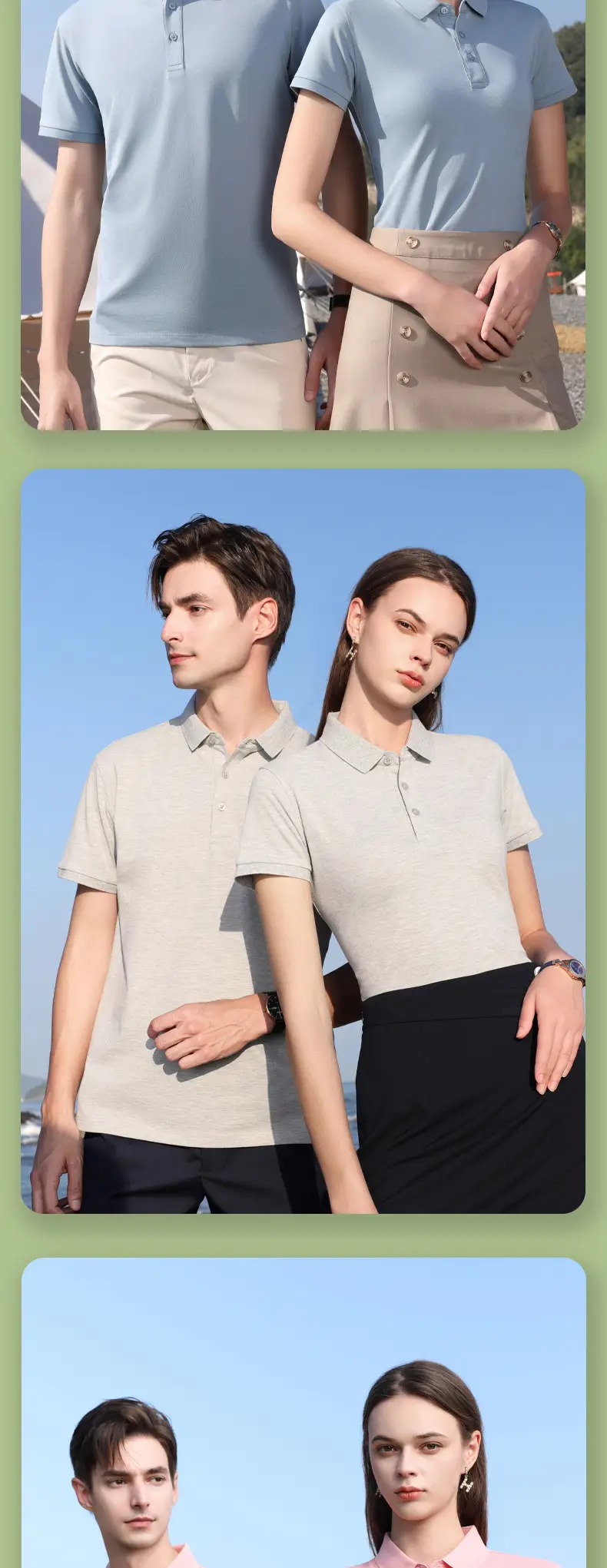 Red Cotton Polo Shirt for Men Summer Short Sleeve — feature 14