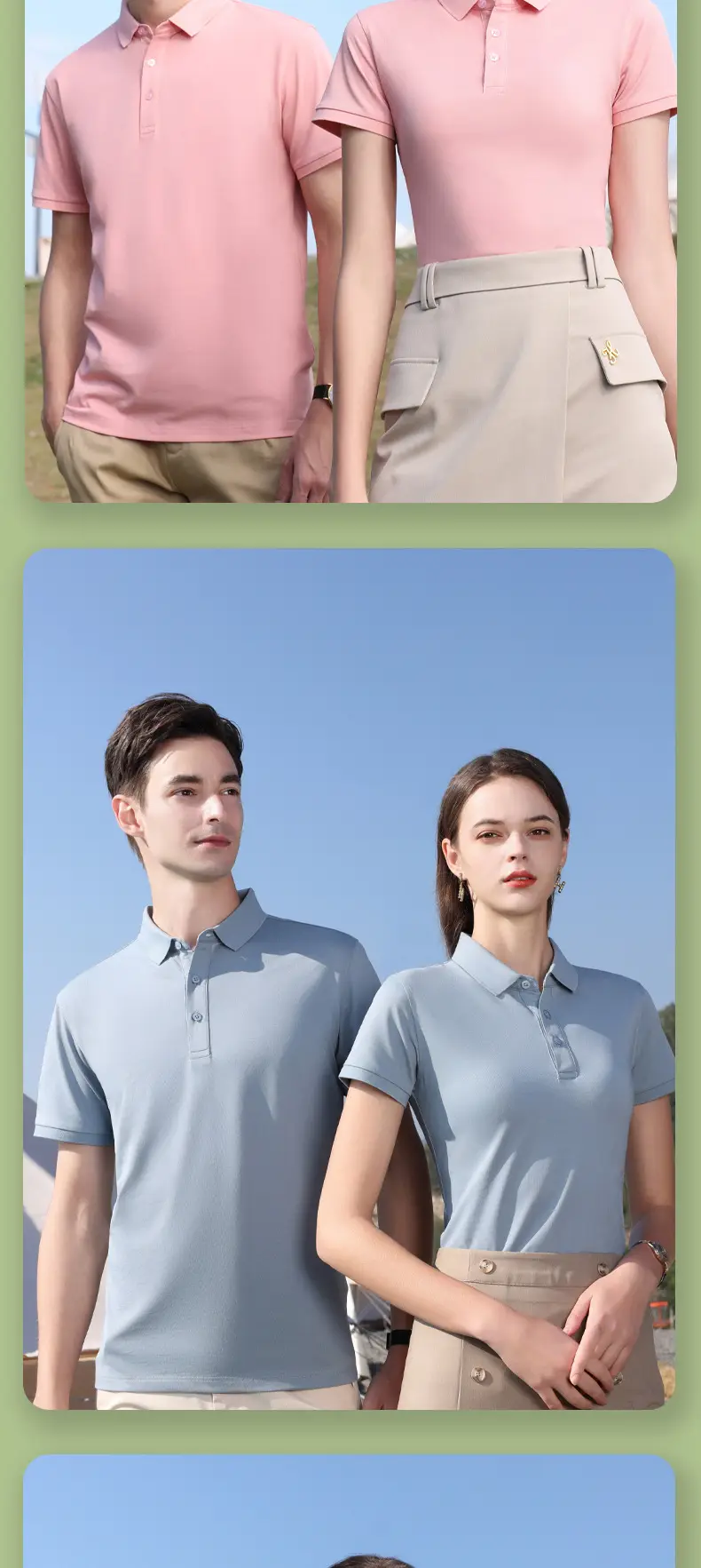 Red Cotton Polo Shirt for Men Summer Short Sleeve — feature 15