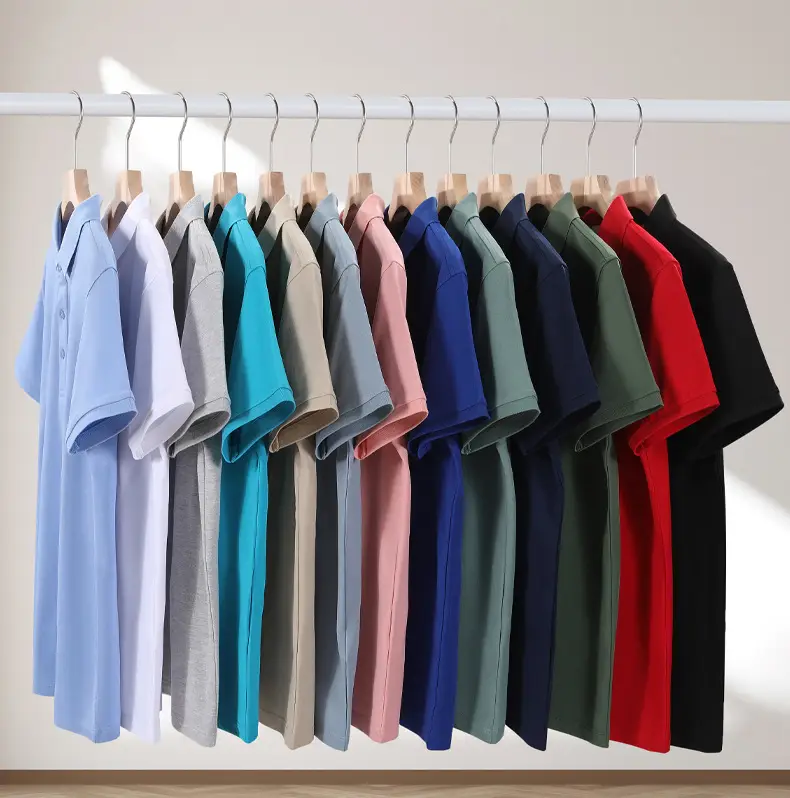 Red Cotton Polo Shirt for Men Summer Short Sleeve — feature 7
