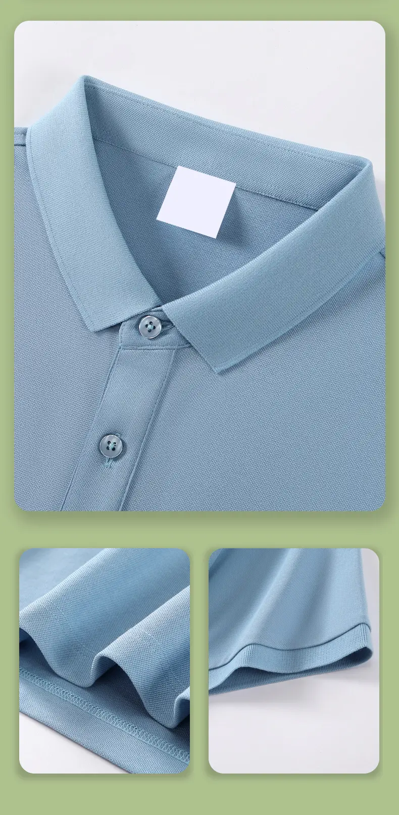 Red Cotton Polo Shirt for Men Summer Short Sleeve — feature 9