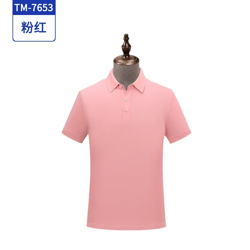 Red Cotton Polo Shirt for Men Summer Short Sleeve - Image 5
