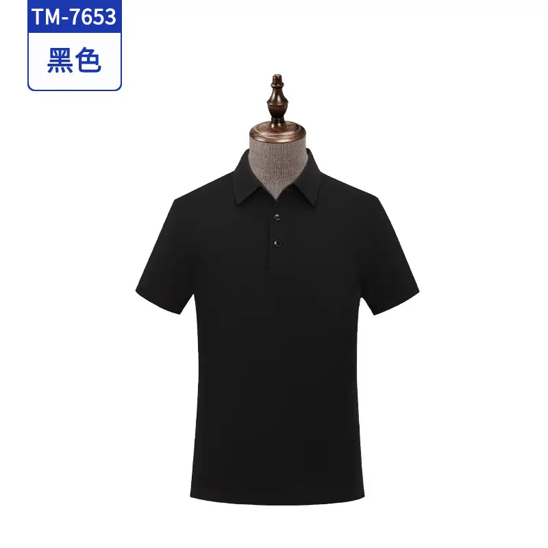 Red Cotton Polo Shirt for Men Summer Short Sleeve - Image 6