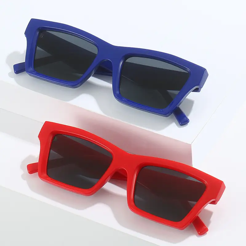 Blue Square Sunglasses for Women with Dark Tinted Patches