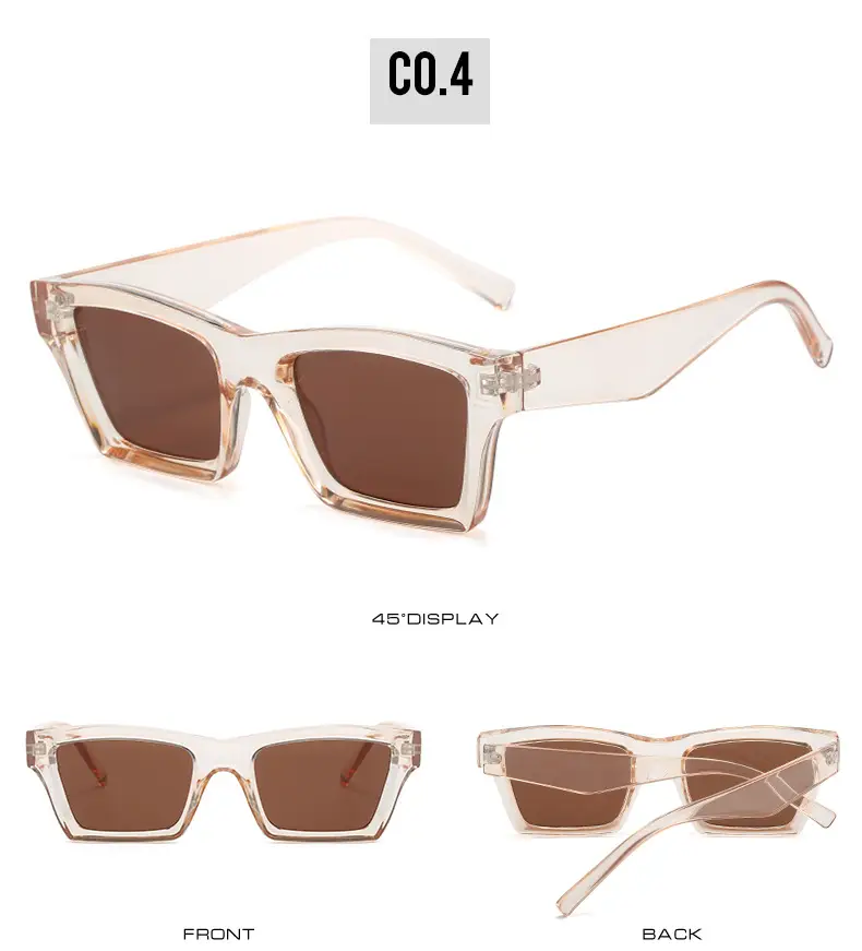 Blue Square Sunglasses for Women with Dark Tinted Patches — feature 10