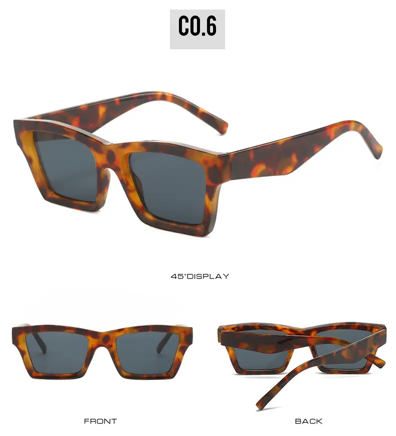 Blue Square Sunglasses for Women with Dark Tinted Patches — feature 12