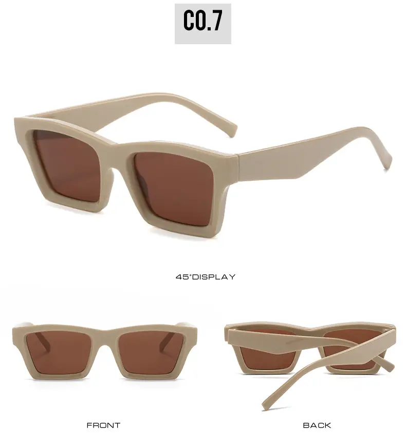 Blue Square Sunglasses for Women with Dark Tinted Patches — feature 13