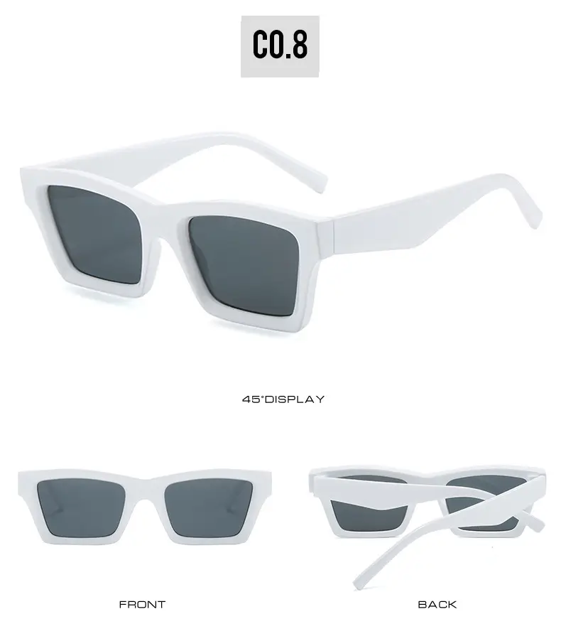 Blue Square Sunglasses for Women with Dark Tinted Patches — feature 14