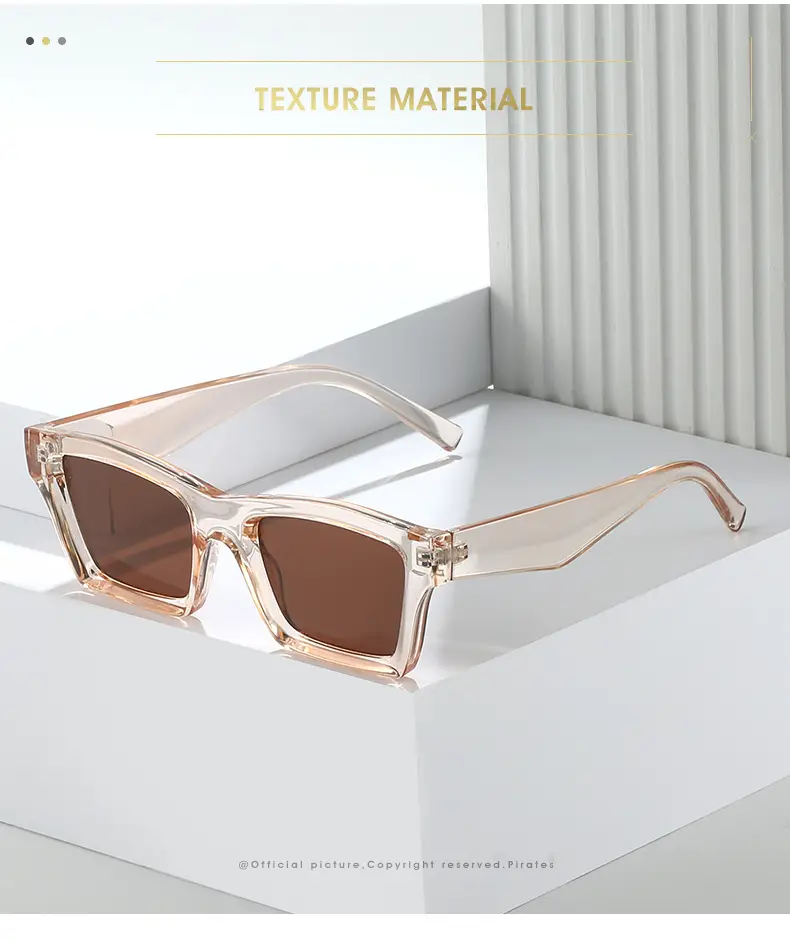 Blue Square Sunglasses for Women with Dark Tinted Patches — feature 2