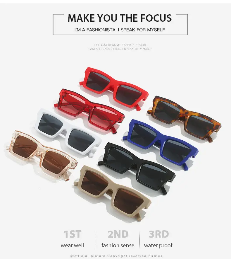Blue Square Sunglasses for Women with Dark Tinted Patches — feature 3