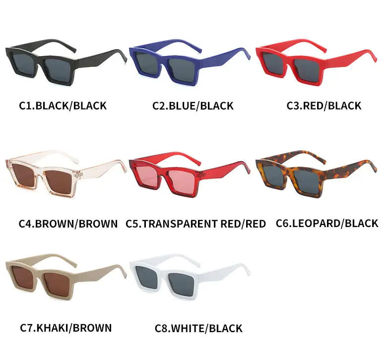 Blue Square Sunglasses for Women with Dark Tinted Patches — feature 6