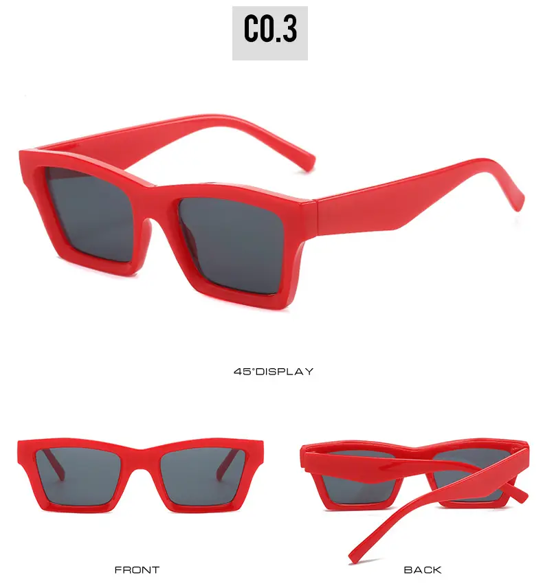 Blue Square Sunglasses for Women with Dark Tinted Patches — feature 9