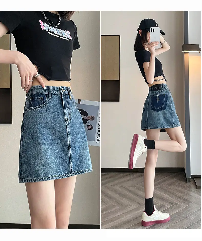 Women's Hot Girl Skirt White Embroidered High Waist — feature 13