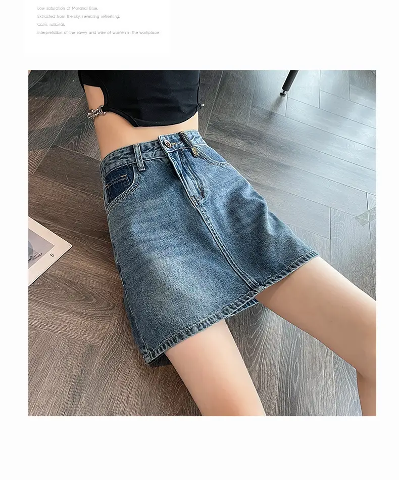 Women's Hot Girl Skirt White Embroidered High Waist — feature 14