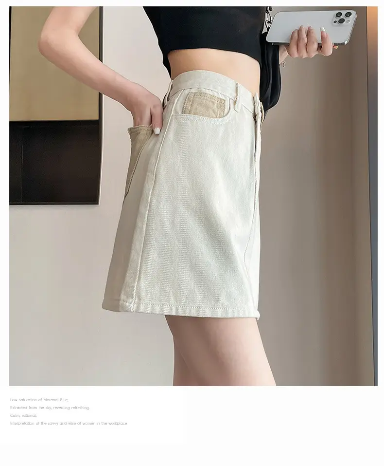 Women's Hot Girl Skirt White Embroidered High Waist — feature 17