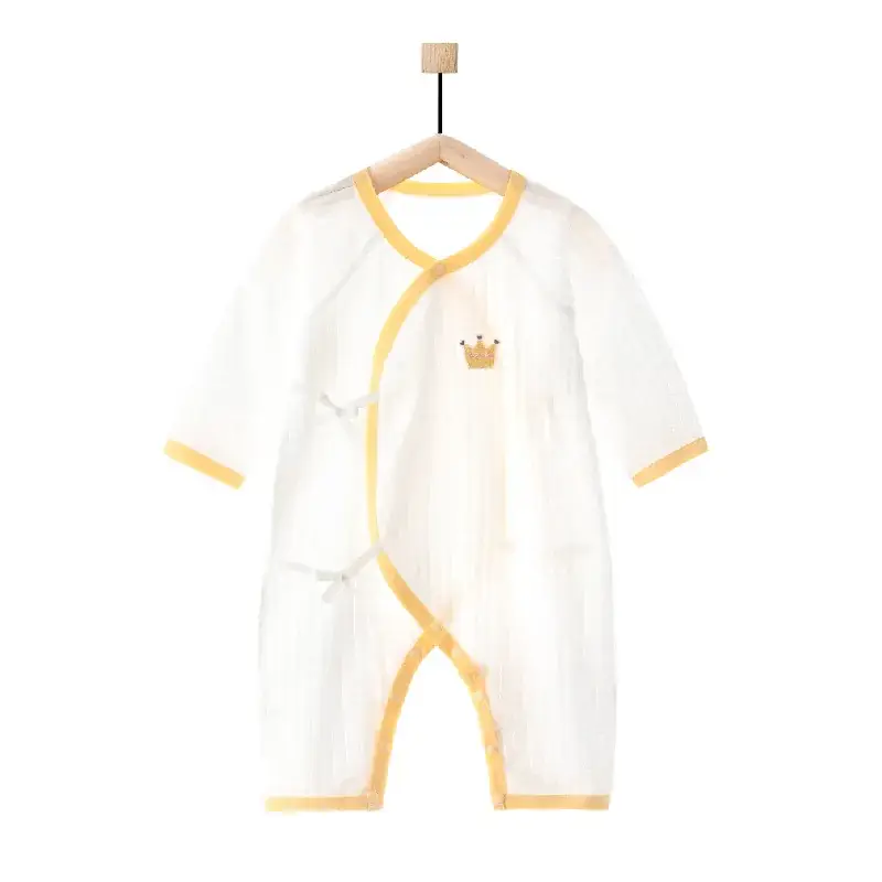 Baby Cotton Jumpsuit Summer White Yellow - Image 6