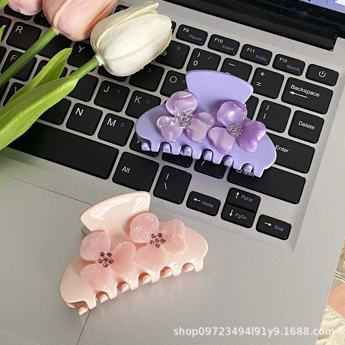 Korean Style Diamond Encrusted Hair Clips Set