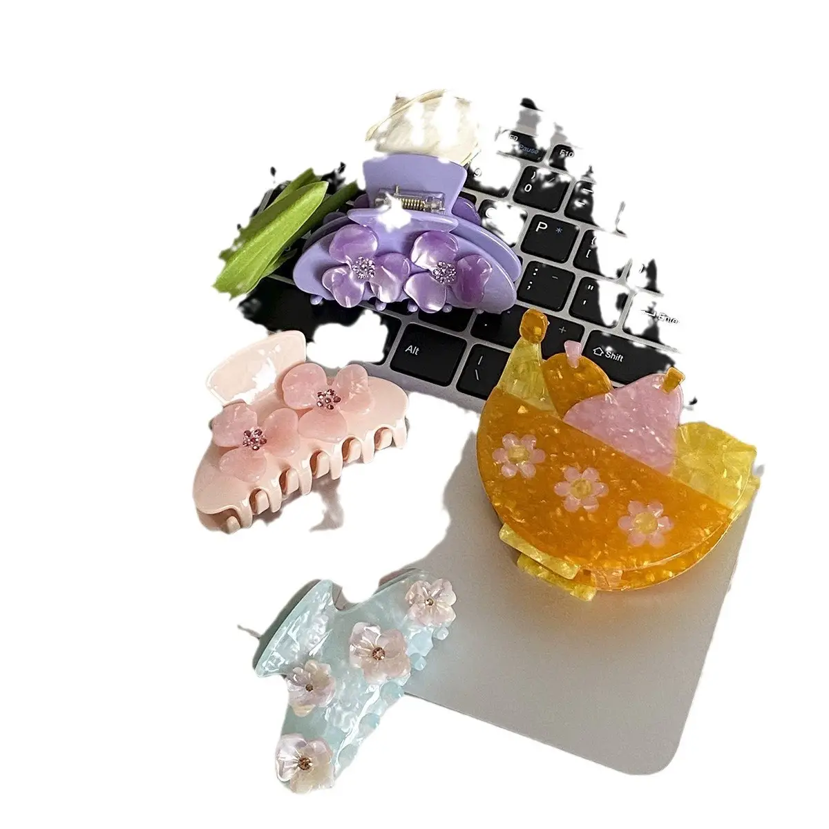 Korean Style Diamond Encrusted Hair Clips Set