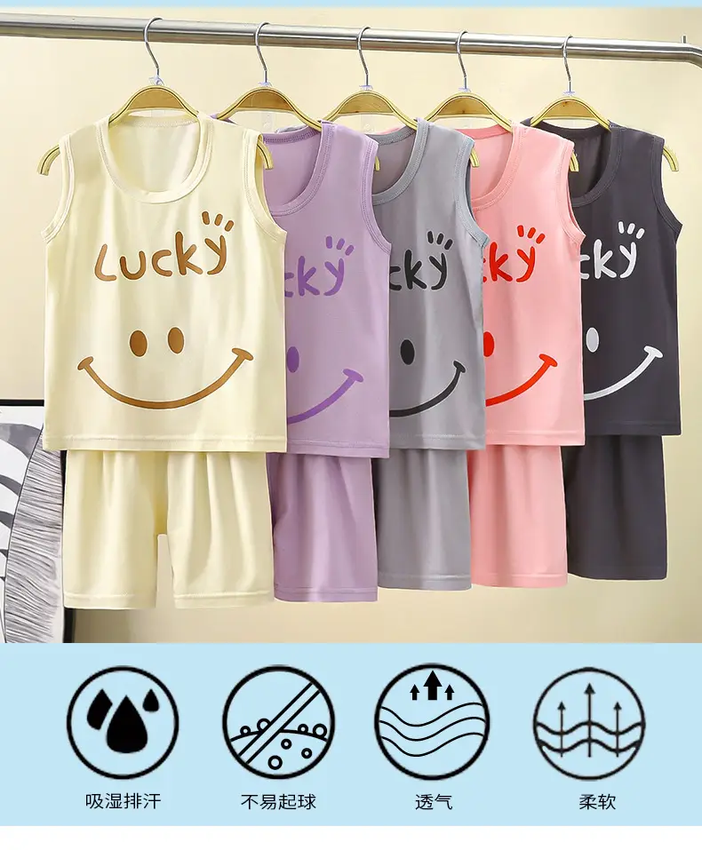 Summer Baby Boys and Girls Suit Modal Casual Vest Suspenders Kidsren's Clothing Kidsren's Suit Kidsren's Clothing Export — feature 1